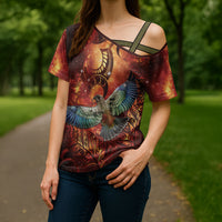 New Zealand Kea Bird Matariki Personalised Cross Shoulder Shirt Silver Fern Maori Pattern