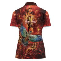 New Zealand Kea Bird Matariki Personalised Women Polo Shirt Silver Fern Maori Pattern LT22 - Polynesian Pride