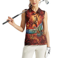New Zealand Kea Bird Matariki Personalised Women Sleeveless Polo Shirt Silver Fern Maori Pattern LT22 - Polynesian Pride