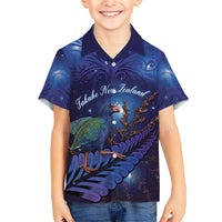 Takahe New Zealand Personalised Hawaiian Shirt Harakeke Silver Fern Maori Pattern
