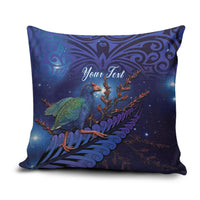 Takahe New Zealand Personalised Pillow Cover Harakeke Silver Fern Maori Pattern