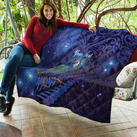 Takahe New Zealand Personalised Quilt Harakeke Silver Fern Maori Pattern