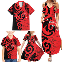 New Zealand Matariki Family Matching Summer Maxi Dress and Hawaiian Shirt Maori New Year Koru Pattern