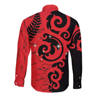 New Zealand Matariki Long Sleeve Button Shirt Maori New Year Koru Pattern