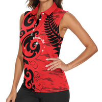 New Zealand Matariki Women Sleeveless Polo Shirt Maori New Year Koru Pattern LT22 - Polynesian Pride