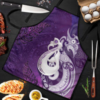 New Zealand Matariki Apron Maori Manaia Galaxy Silver Fern Purple Color LT22 Purple - Polynesian Pride