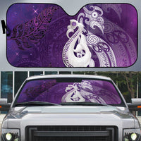 New Zealand Matariki Auto Sun Shade Maori Manaia Galaxy Silver Fern Purple Color LT22 Purple - Polynesian Pride