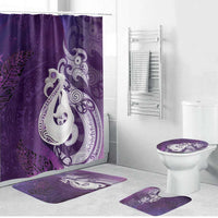 New Zealand Matariki Bathroom Set Maori Manaia Galaxy Silver Fern Purple Color LT22 Bathroom Set (4 pcs) Purple - Polynesian Pride