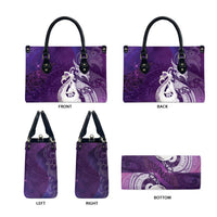 New Zealand Matariki Leather Bag Maori Manaia Galaxy Silver Fern Purple Color LT22 - Polynesian Pride