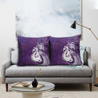 New Zealand Matariki Pillow Cover Maori Manaia Galaxy Silver Fern Purple Color LT22 - Polynesian Pride