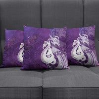 New Zealand Matariki Pillow Cover Maori Manaia Galaxy Silver Fern Purple Color LT22 - Polynesian Pride