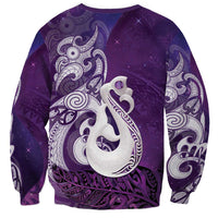 New Zealand Matariki Sweatshirt Maori Manaia Galaxy Silver Fern Purple Color LT22 - Polynesian Pride