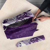 New Zealand Matariki Umbrella Maori Manaia Galaxy Silver Fern Purple Color LT22 - Polynesian Pride