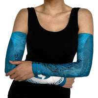 New Zealand Matariki Arm Sleeves Maori Manaia Galaxy Silver Fern Blue Color LT22 - Polynesian Pride