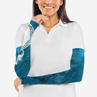 New Zealand Matariki Arm Sleeves Maori Manaia Galaxy Silver Fern Blue Color LT22 - Polynesian Pride