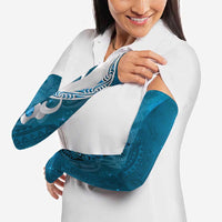 New Zealand Matariki Arm Sleeves Maori Manaia Galaxy Silver Fern Blue Color LT22 - Polynesian Pride