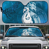New Zealand Matariki Auto Sun Shade Maori Manaia Galaxy Silver Fern Blue Color LT22 Blue - Polynesian Pride