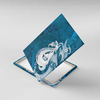 New Zealand Matariki Canvas Wall Art Maori Manaia Galaxy Silver Fern Blue Color LT22 With Frame Blue - Polynesian Pride