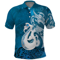 New Zealand Matariki Polo Shirt Maori Manaia Galaxy Silver Fern Blue Color LT22 Blue - Polynesian Pride