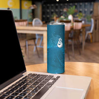 New Zealand Matariki Skinny Tumbler Maori Manaia Galaxy Silver Fern Blue Color LT22 - Polynesian Pride