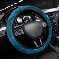 New Zealand Matariki Steering Wheel Cover Maori Manaia Galaxy Silver Fern Blue Color LT22 Universal Fit Blue - Polynesian Pride