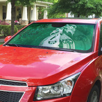 New Zealand Matariki Auto Sun Shade Maori Manaia Galaxy Silver Fern Green Color LT22 - Polynesian Pride
