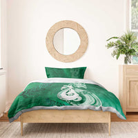 New Zealand Matariki Bedding Set Maori Manaia Galaxy Silver Fern Green Color LT22 - Polynesian Pride