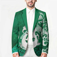 New Zealand Matariki Blazer Maori Manaia Galaxy Silver Fern Green Color LT22 - Polynesian Pride