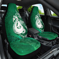New Zealand Matariki Car Seat Cover Maori Manaia Galaxy Silver Fern Green Color