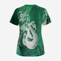 New Zealand Matariki Scrub Top Maori Manaia Galaxy Silver Fern Green Color LT22 - Polynesian Pride