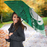 New Zealand Matariki Umbrella Maori Manaia Galaxy Silver Fern Green Color LT22 - Polynesian Pride