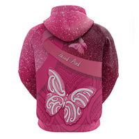 New Zealand Breast Cancer Awareness Hoodie Pink Ribbon Butterfly Maori Pattern LT22 - Polynesian Pride