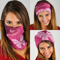 New Zealand Breast Cancer Awareness Neck Gaiter Pink Ribbon Butterfly Maori Pattern LT22 - Polynesian Pride