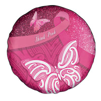 New Zealand Breast Cancer Awareness Spare Tire Cover Pink Ribbon Butterfly Maori Pattern LT22 - Polynesian Pride