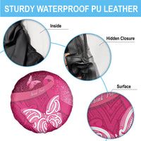 New Zealand Breast Cancer Awareness Spare Tire Cover Pink Ribbon Butterfly Maori Pattern LT22 - Polynesian Pride