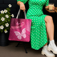 New Zealand Breast Cancer Awareness Tote Bag Pink Ribbon Butterfly Maori Pattern LT22 - Polynesian Pride