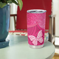 New Zealand Breast Cancer Awareness Tumbler Cup Pink Ribbon Butterfly Maori Pattern LT22 - Polynesian Pride