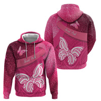 New Zealand Breast Cancer Awareness Zip Hoodie Pink Ribbon Butterfly Maori Pattern LT22 - Polynesian Pride