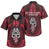 New Zealand Maori Language Week Family Matching Summer Maxi Dress and Hawaiian Shirt Te Wiki O Te Reo Maori Hei Tiki LT22 Son's Shirt Red - Polynesian Pride
