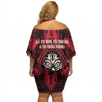 New Zealand Maori Language Week Off Shoulder Short Dress Te Wiki O Te Reo Maori Hei Tiki LT22 - Polynesian Pride