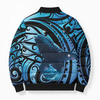 New Zealand Matariki Bomber Puffer Jacket Maori Humpback Whale Galaxy