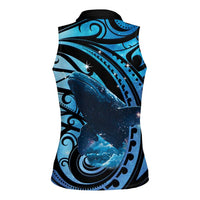 New Zealand Matariki Women Sleeveless Polo Shirt Maori Humpback Whale Galaxy LT22 - Polynesian Pride