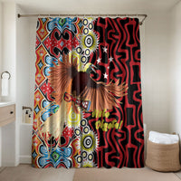 Papua New Guinea Pidgin Language Week Bathroom Set Halo Olgeta Tok Pisin Wik Bird Of Paradise Oro Batik LT22 Shower Curtain Only Red - Polynesian Pride