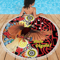 Papua New Guinea Pidgin Language Week Beach Blanket Halo Olgeta Tok Pisin Wik Bird Of Paradise Oro Batik LT22 - Polynesian Pride