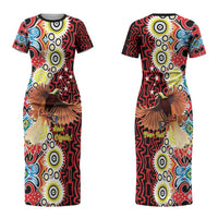 Personalised Papua New Guinea Pidgin Language Week Couples Matching Short Sleeve Bodycon Dress and Hawaiian Shirt Halo Olgeta Tok Pisin Wik Bird Of Paradise Oro Batik LT22 - Polynesian Pride