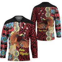 Personalised Papua New Guinea Pidgin Language Week Hockey Jersey Halo Olgeta Tok Pisin Wik Bird Of Paradise Oro Batik LT22 - Polynesian Pride