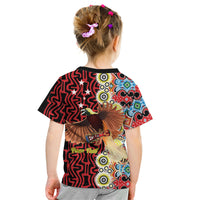 Personalised Papua New Guinea Pidgin Language Week Kid T Shirt Halo Olgeta Tok Pisin Wik Bird Of Paradise Oro Batik LT22 - Polynesian Pride