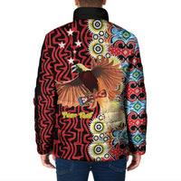 Personalised Papua New Guinea Pidgin Language Week Padded Jacket Halo Olgeta Tok Pisin Wik Bird Of Paradise Oro Batik LT22 - Polynesian Pride