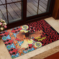 Papua New Guinea Pidgin Language Week Rubber Doormat Halo Olgeta Tok Pisin Wik Bird Of Paradise Oro Batik LT22 - Polynesian Pride