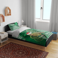 New Zealand Kakapo Christmas In July Bedding Set Silver Fern Santa Xmas Green Color